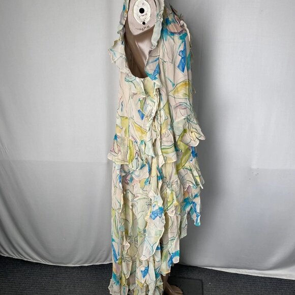 NEW MAEVE Women's V-Neck Hi-Low Flowy Dress Size XL Pastel Multi Floral Print - Picture 6 of 8